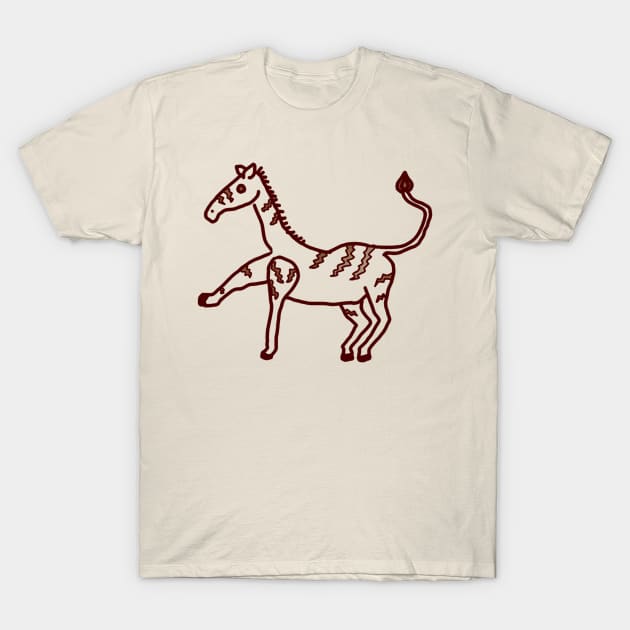 Sepia Zebra Doodle T-Shirt by LochNestFarm